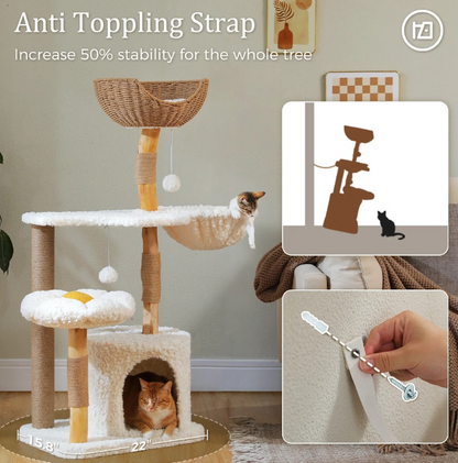 Arbre à Chat Noma L – Grand Modèle, Hamac & Couchages